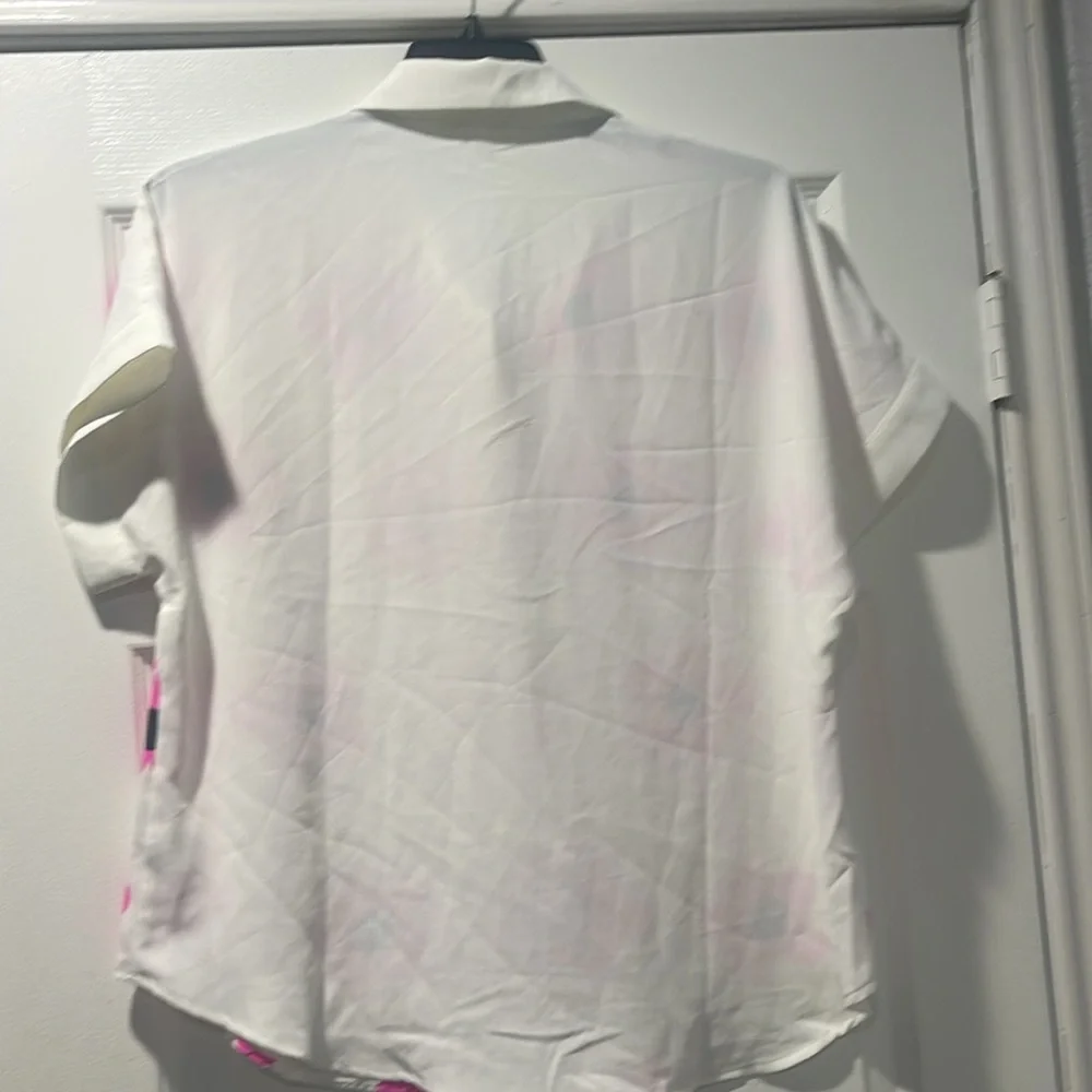 Jodie Floral Pink and White Women's Top - Picture 2 of 4